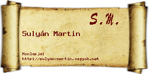 Sulyán Martin névjegykártya