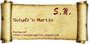 Sulyán Martin névjegykártya